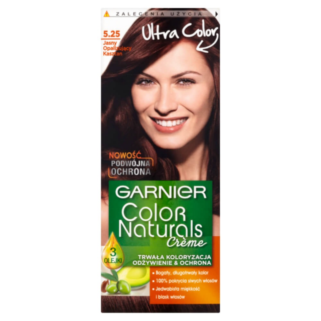 Vopsea Par Garnier Color Naturals vopsea de par permanenta 5.25 Saten Mahon Deschis, 110 ml