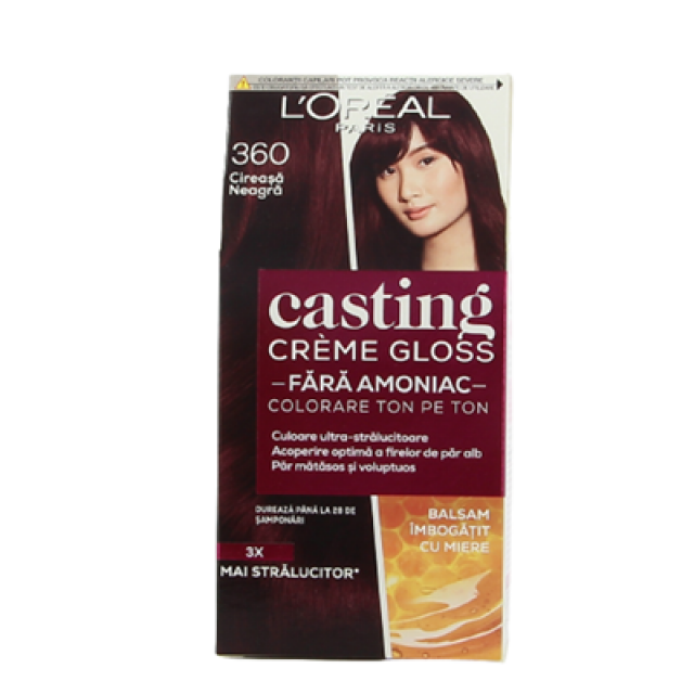 Vopsea Par L'Oréal Casting Creme Gloss 0 Amoniac 360 Cireasa Neagra
