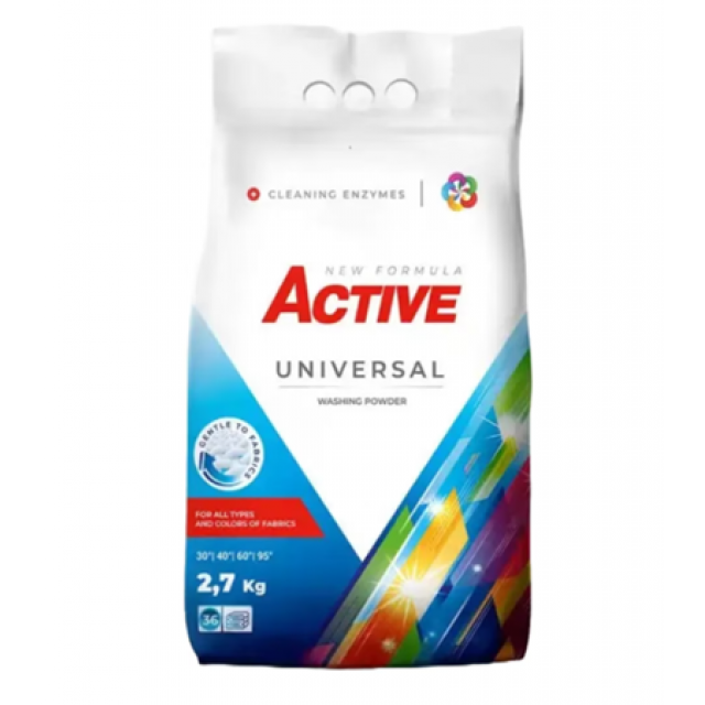 Detergent pudra Active Universal 2.7kg 36 spalari Detergent pudra Active Universal 2.7kg 36 spalari
