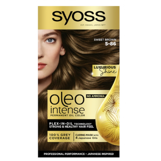 Vopsea par permanenta fara amoniac Syoss Color Oleo Intense 5-86 Saten Incantator 115 ml