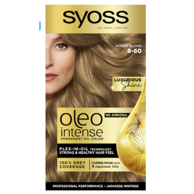 Vopsea par permanenta fara amoniac Syoss Color Oleo Intense 8-60 Blond Miere 115 ml