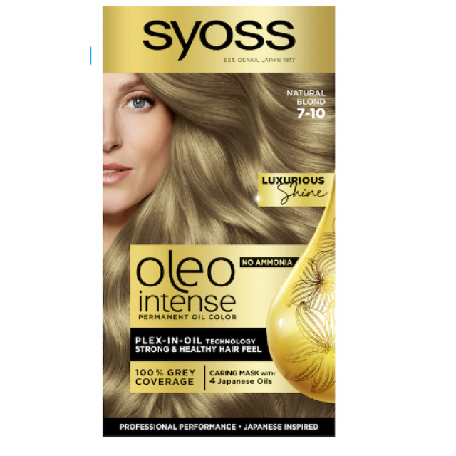 Vopsea par permanenta fara amoniac Syoss Color Oleo Intense 7-10 Blond Natural 115 ml