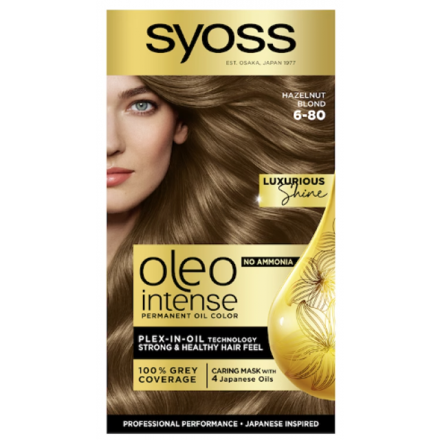 Vopsea par permanenta fara amoniac Syoss Color Oleo Intense 6-80 Blond Aluna 115 ml