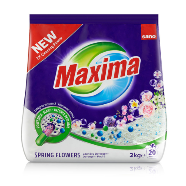 Detergent pudra Sano Maxima Spring Flowers 2 kg 20 spalari