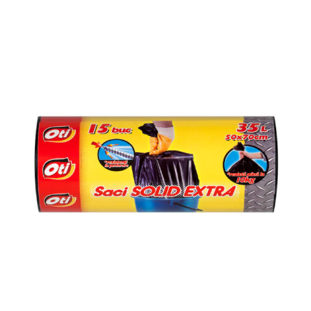 Saci menajeri negri Oti Solid Extra 35 litri 15 bucati
