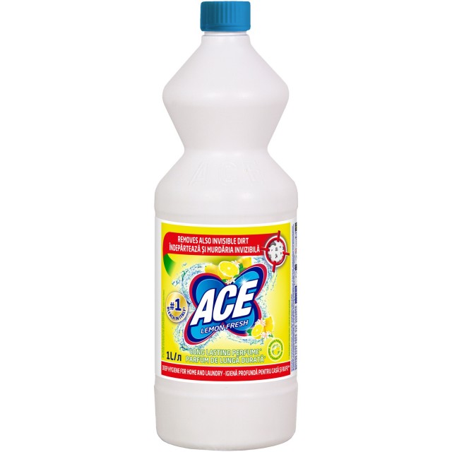Inalbitor lichid pentru rufe pe baza de clor Ace Lamaie 1L Inalbitor lichid pentru rufe pe baza de clor Ace Lamaie 1L