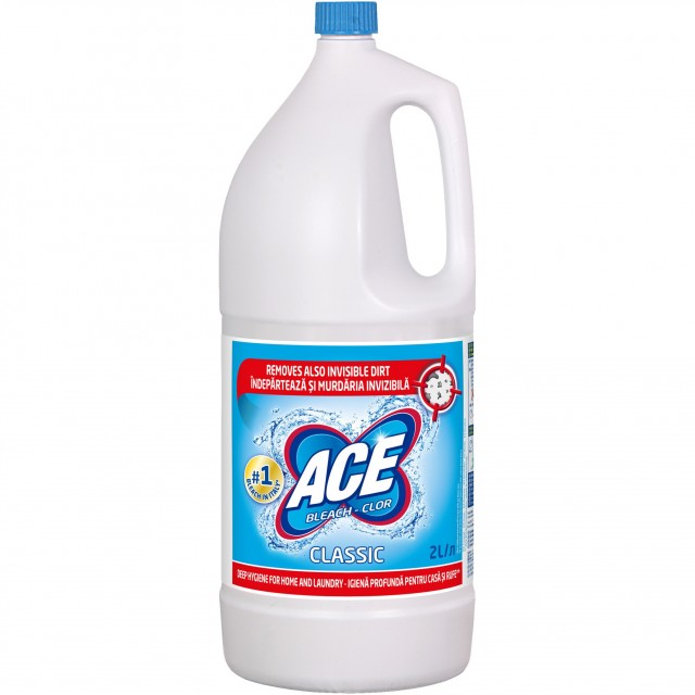Inalbitor lichid pentru rufe pe baza de clor Ace Classic 2L Inalbitor lichid pentru rufe pe baza de clor Ace Classic 2L