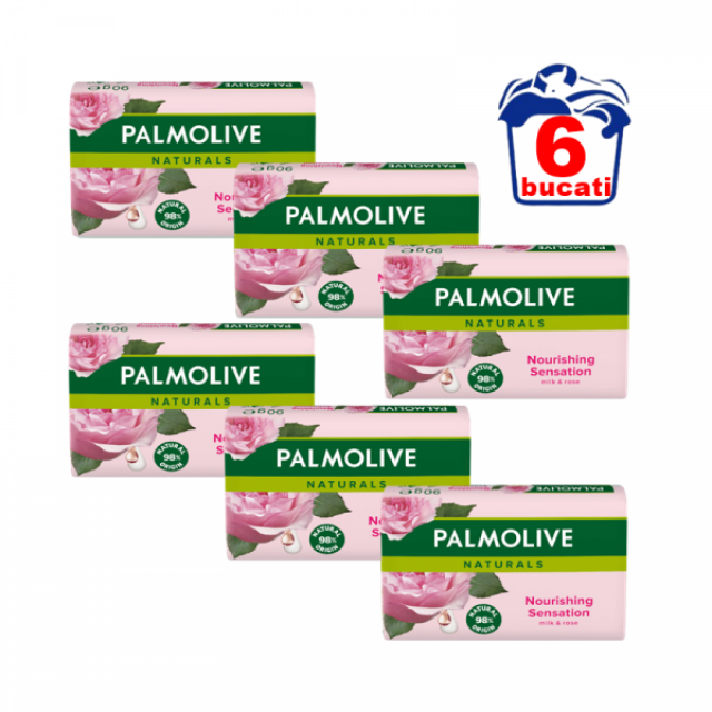 Sapun Palmolive Naturals Milk and Rose 6 bucati 90g