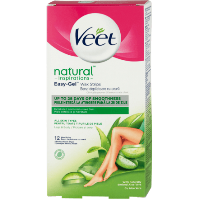 Benzi Depilatoare Veet corp piele normala cu aloe 12 foi