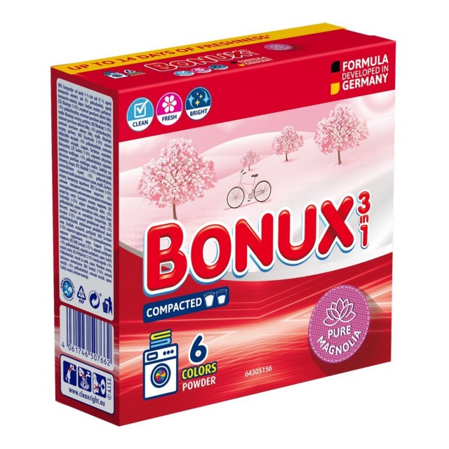 Detergent pudra automat Bonux Pure Magnolia  390 g , 6 spalari