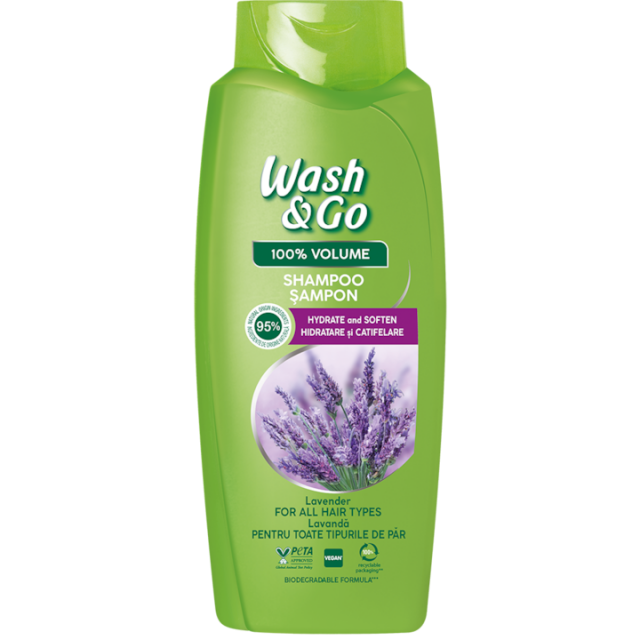 Sampon Wash&Go cu extract de levantica pentru toate tipurile de par, 675 ml