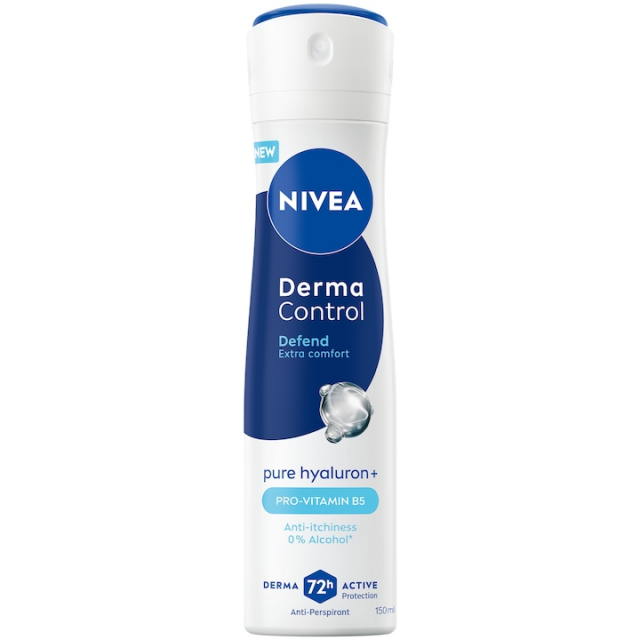 Deodorant spray NIVEA Derma Control Defend, protectie antiperspiranta 72 de ore, 150 ml