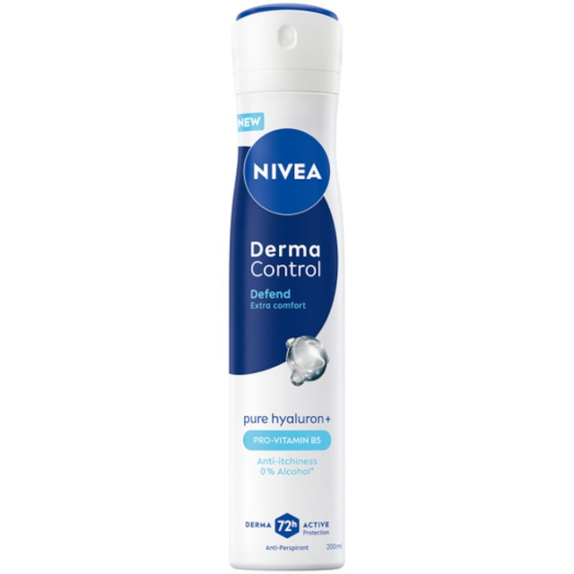 Deodorant spray NIVEA Derma Control Defend, protectie antiperspiranta 72 de ore, 200 ml