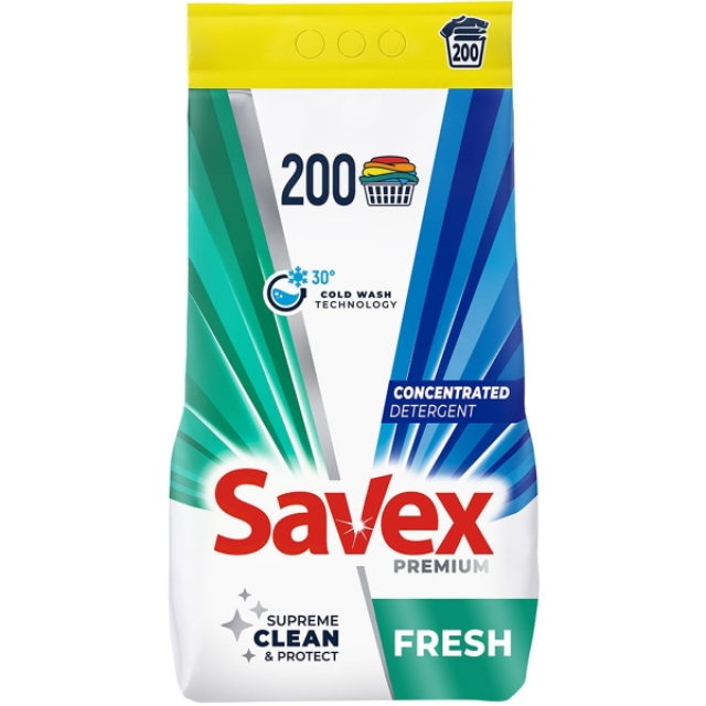 Detergent pudra Savex Premium Fresh 16 kg 200 spalari