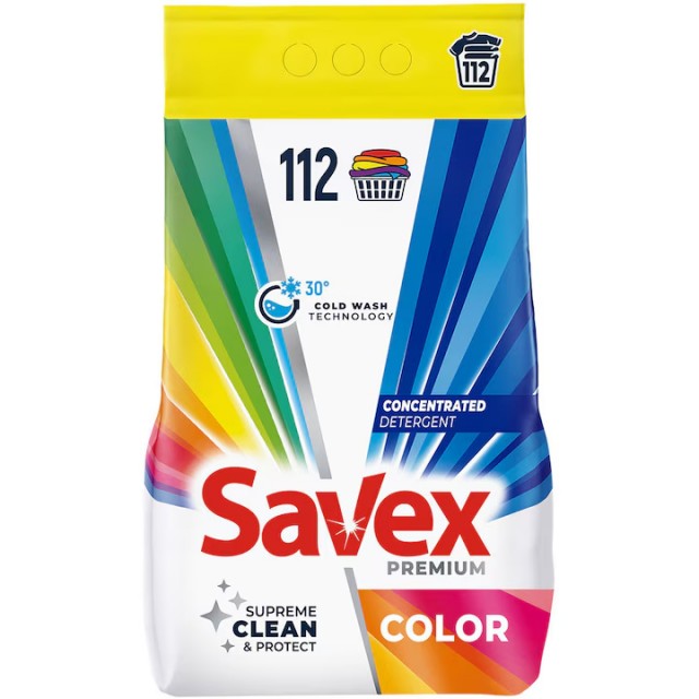 Detergent pudra Savex Premium Color , 9kg, 112 de spalari