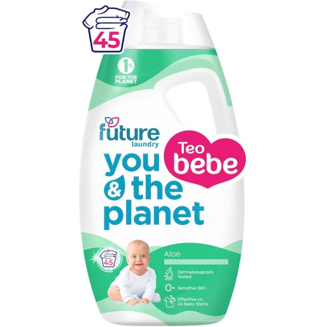 Detergent gel de rufe pentru bebelusi Teo Bebe Future Aloe Vera Aloe Vera 1.8L 45 spalari